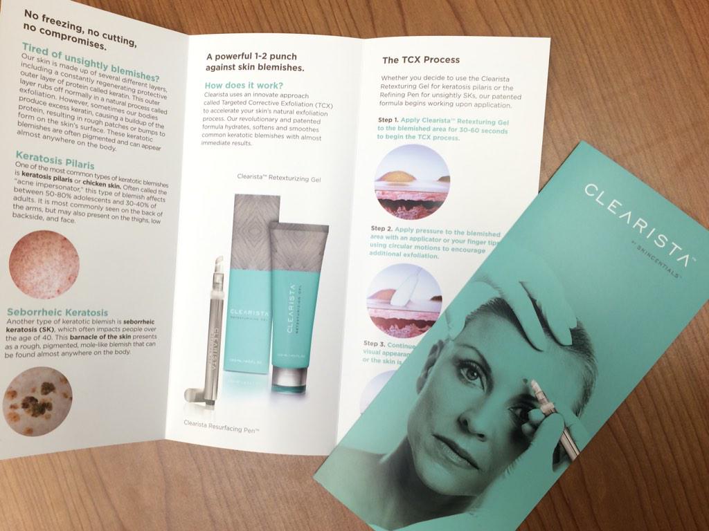 Clearista's tweet image. New brochures!! #clearista #skincareshare