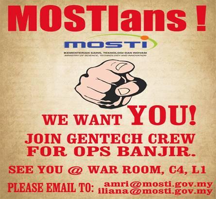 officialmosti's tweet photo. Sertai kami sebagai Sukarelawan GenTech Crew dalam Ops Banjir. #Banjir #MOSTI @EwonEbin @DatukDrAbuBakar @NoorulAinur http://t.co/hWlDRninUo