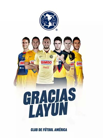 ClubAmerica's tweet photo. ¡Vuela muy alto @Miguel_layun! Siempre contarás con nuestro respaldo y el de toda nuestra afición #GraciasLayún http://t.co/aSUJbKrokQ