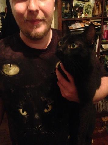 Draucla is totally digging my new shirt santa brought me !  #cat #cats #animals