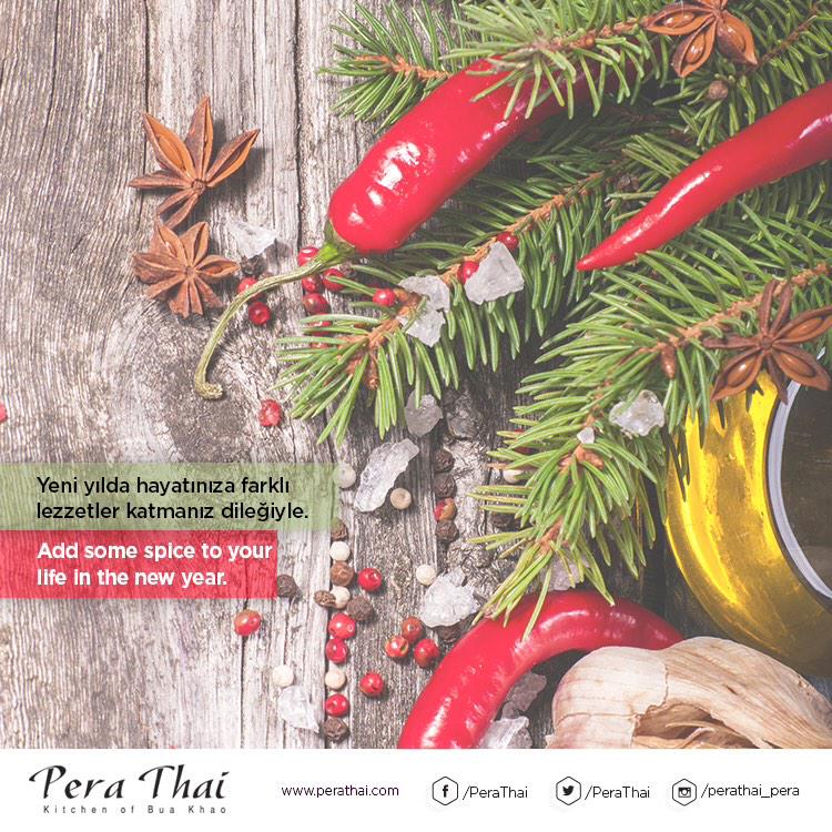 Yeni yılda hayatınıza farklı lezzetler katmanız dileğiyle... #perathai #2015 #yeniyıl #NewYear