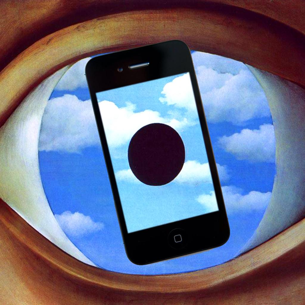 ra_bear's tweet photo. Magritte's EyePhone™ http://t.co/EhmYMaIPmP