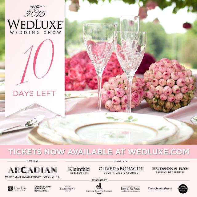 wedluxe's tweet photo. The countdown is on: The #wedluxeshow is 10 days away and tickets are limited! Get yours here: http://t.co/2fnusixpXw http://t.co/6fMESjYcrG