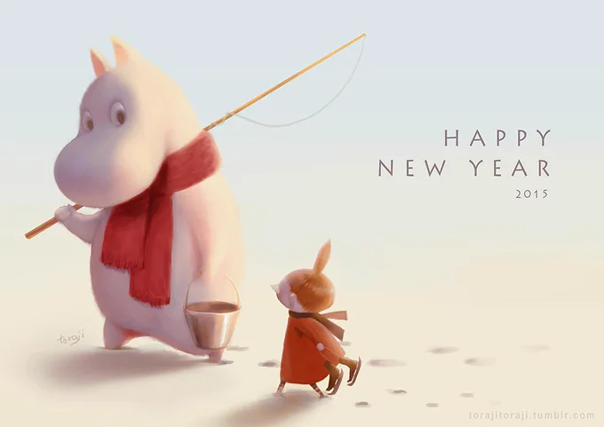 あけましておめでとうございます!どうぞ今年もよろしくお願いします!昨年はムーミンな年だったのでムーミンで! 