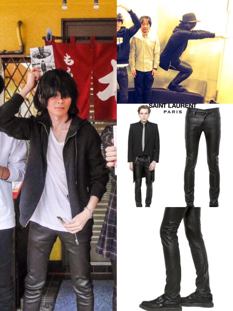 サンローラン　メンズ　レザーパンツ SAINT LAURENT (サンローラン) SKINNY-FIT STRETCH GRAIN LEATHER