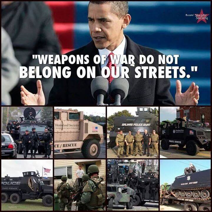 YALiberty's tweet image. No weapons of war on our streets, huh @BarackObama? | #DemilitarizePolice