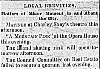 wheelinghistory's tweet photo. What's going on in Wheeling... The Wheeling Daily Intelligencer, December 31, 1884 #wheelingtweets #wheeling wv http://t.co/t94k7LWbdE