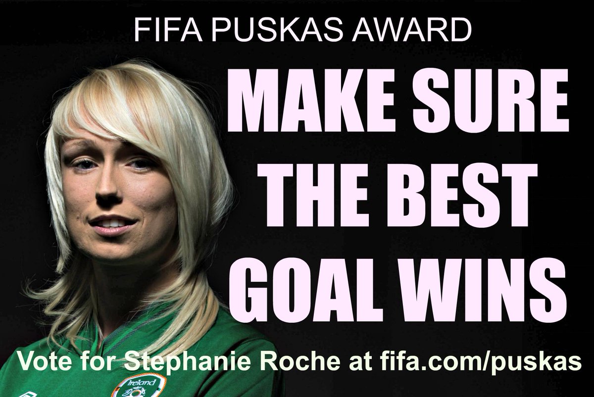 OldDublinTown's tweet image. RT .. Let's make it a Happy New Year for @StephanieRoche9. It only takes 5 seconds toVote here:fifa.com/puskas