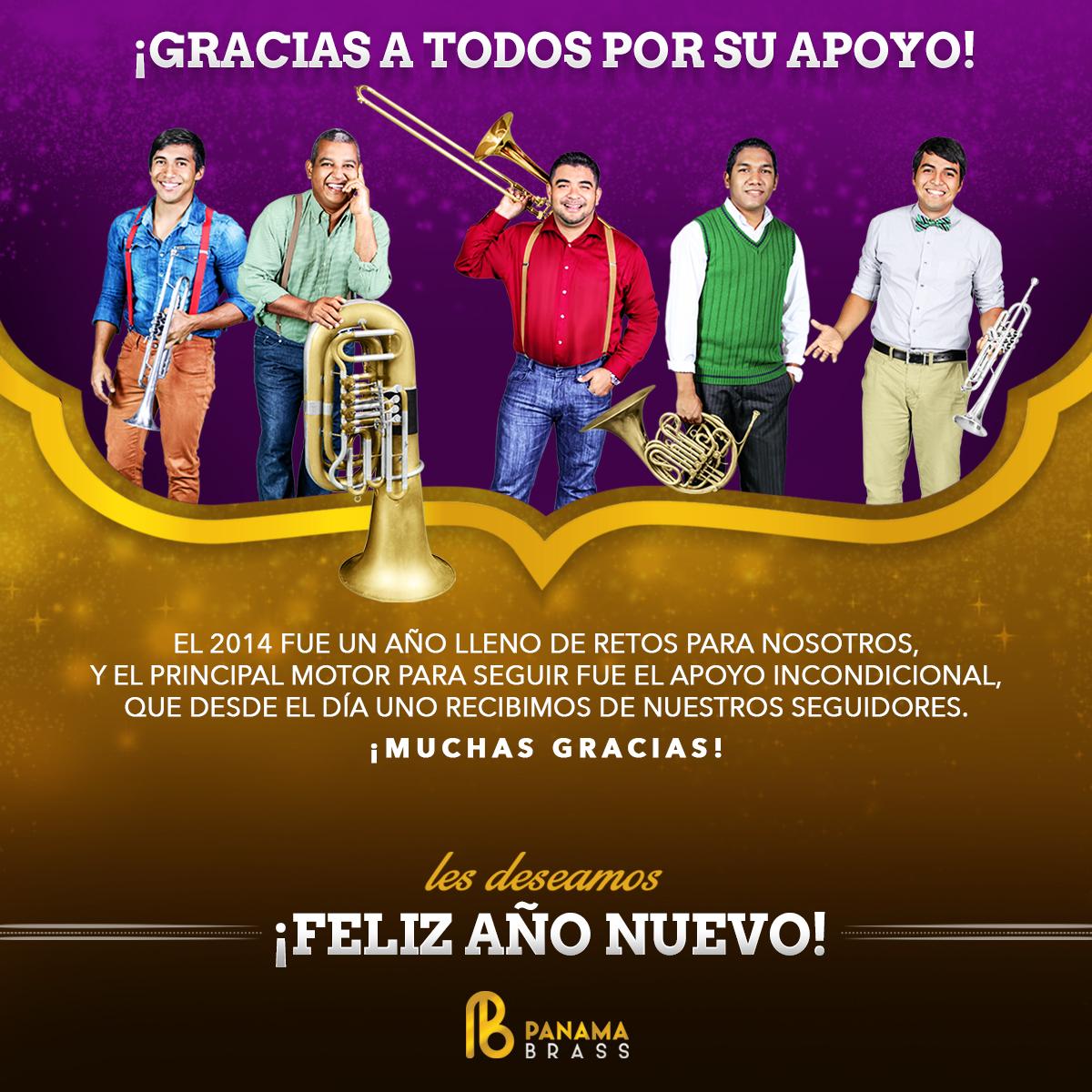 PanamaBrass's tweet photo. ¡Gracias por todo su apoyo este 2014! ★ Feliz Año Nuevo les desea @PanamaBrass ★ http://t.co/xHYXRz2Z61