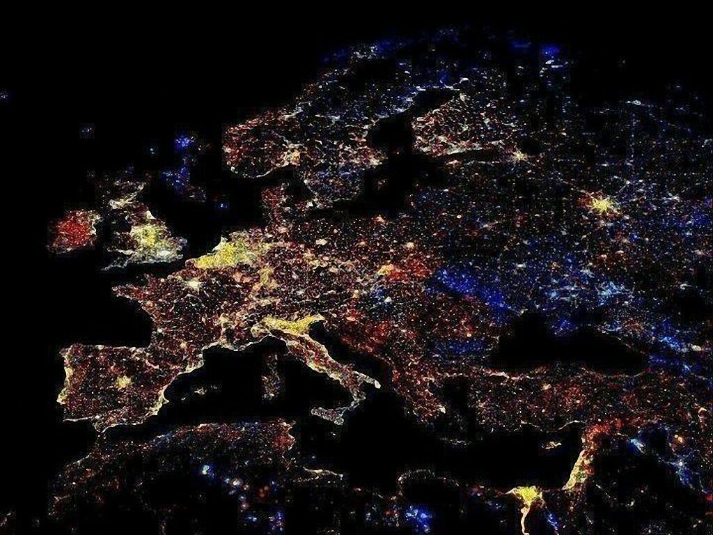 Europe From Space in New Year Eve