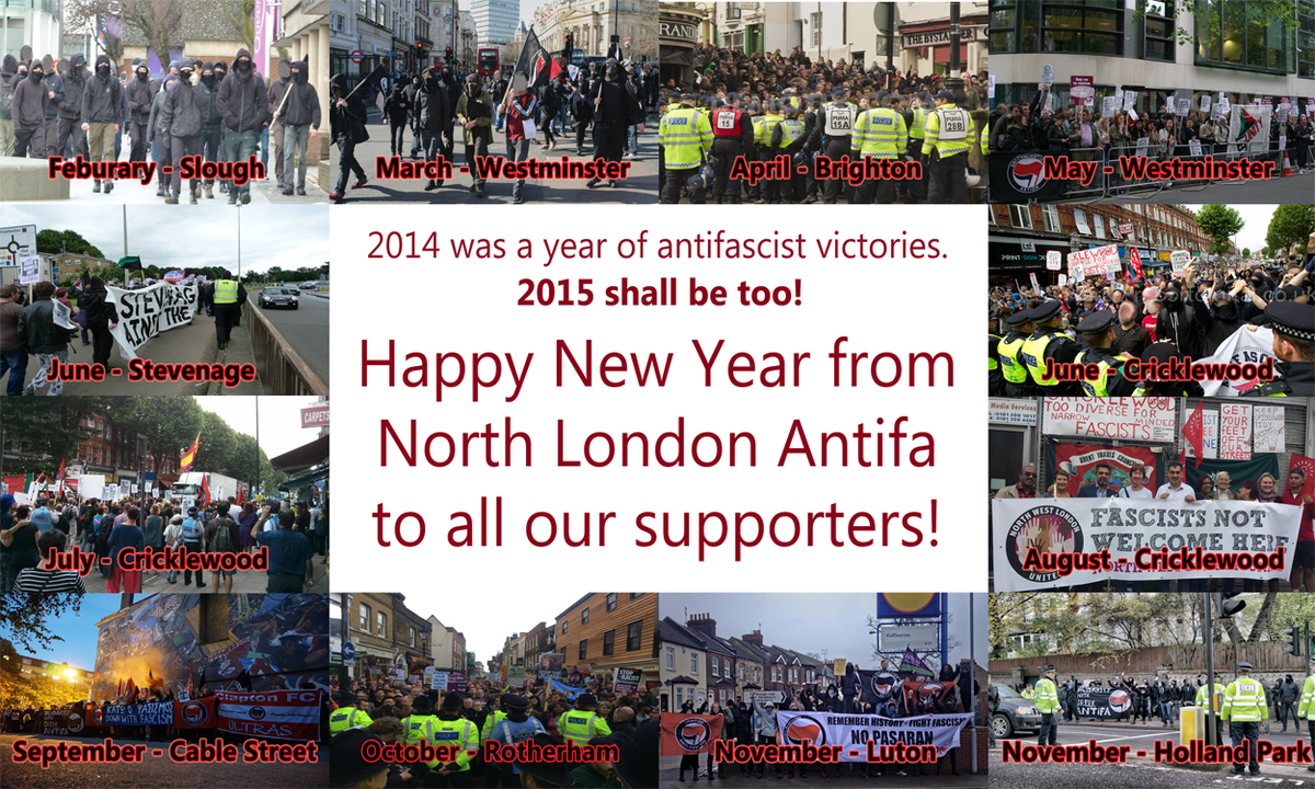 NorthLondonAF's tweet photo. Happy New Year to all our comrades and supporters. Here's to another successful and active #antifascist year! http://t.co/50XyHej2UF