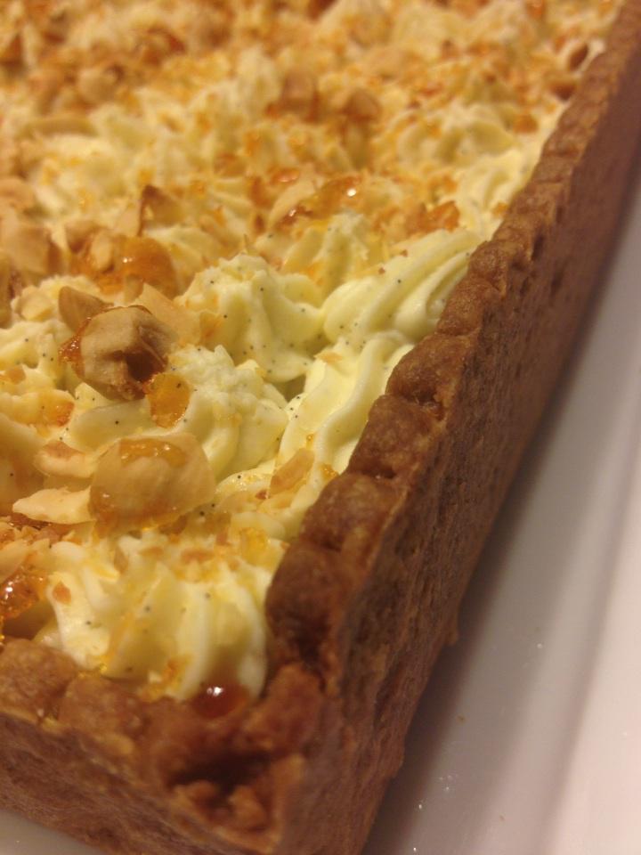 Marie's vanilla cream and hazelnut tarte.  Happy new year, tummy.