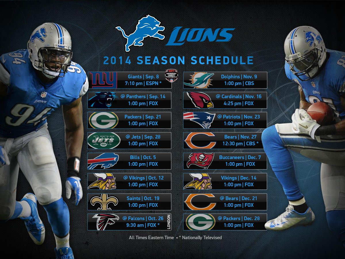 detroit lions football schedule