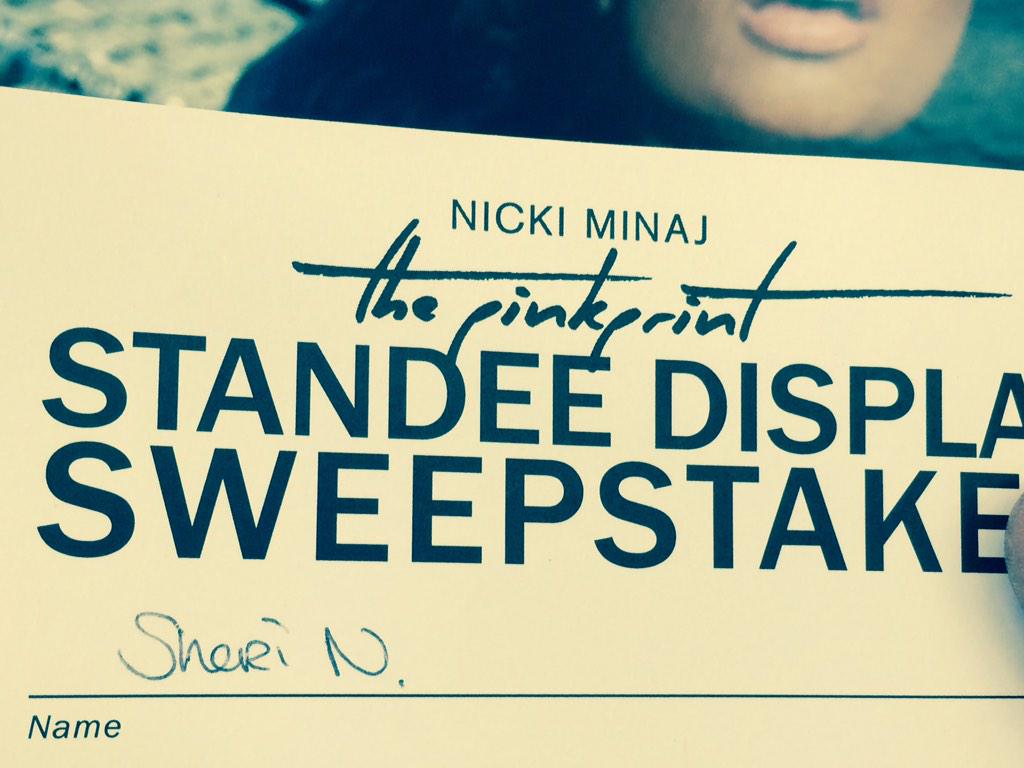CDtrader's tweet image. Sheri N. !!!!
Congratulations!
You won the @NICKIMINAJ sweepstakes!! You are the proud new owner of a Nicki standee!