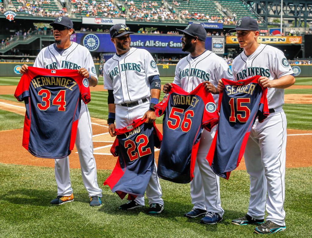 LosMarineros's tweet photo. Nuestra amplia representación en el Juego de Estrellas, uno de los recuerdos de 2014 favoritos de @LosMarineros. http://t.co/Jnh4rUmbKY