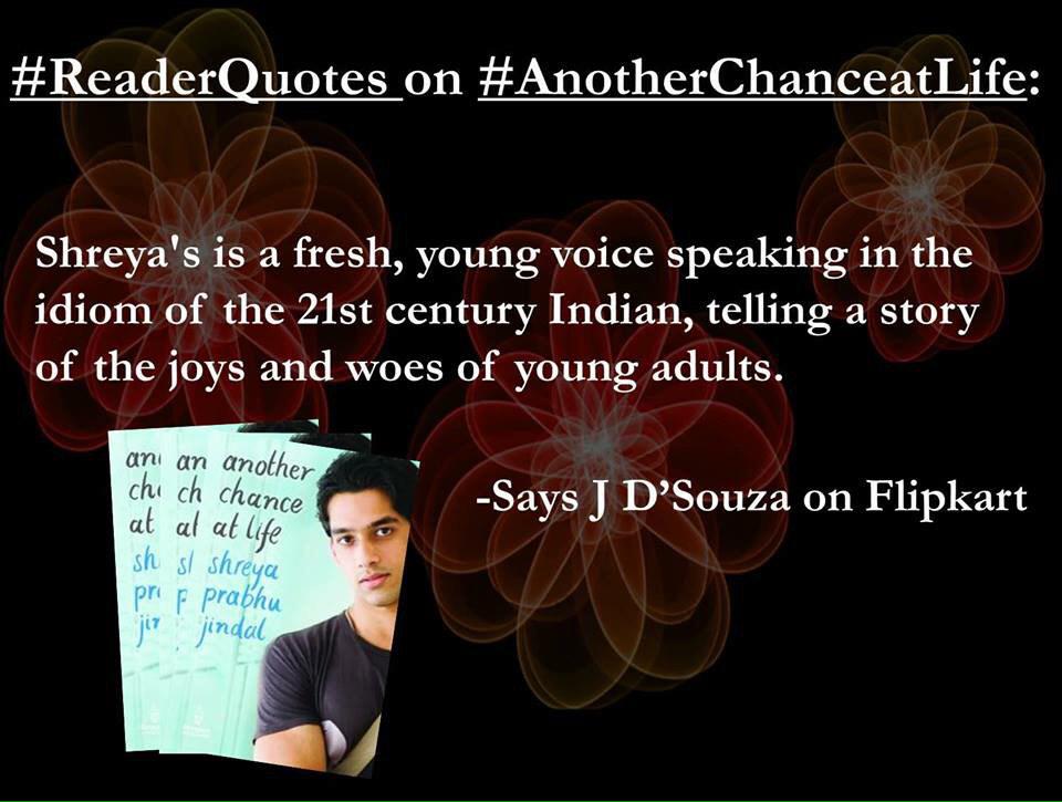 shreyapjindal's tweet photo. #ReaderQuotes on #AnotherChanceatLife #readers #authors #AuthorRT #happynewyear #followforfollow #indians http://t.co/K8PT8g75Lu