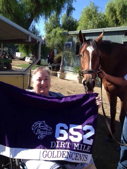 <a href="/SAPublicity/">SA Press Box</a> <a href="/santaanitapark/">Santa Anita Park</a> @HRTVinsider - <a href="/TheGoldencents/">TheGoldencents</a> winning the #DirtMile 2 yrs in a row!