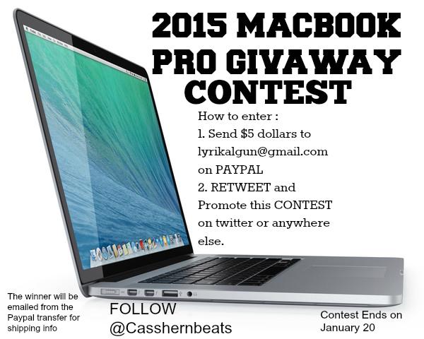 casshernbeats's tweet image. 2015 MACBOOK PRO Givaway contest!! #Macbook #contest  #win #givaway #retweet #promote