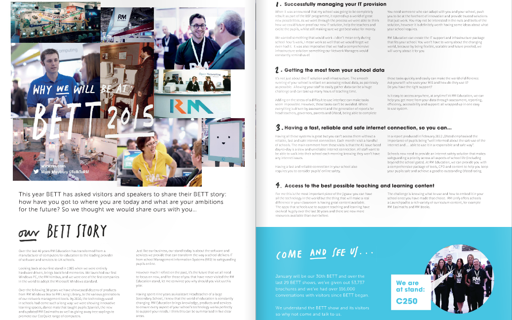 UKEdMag's tweet photo. Read 'Our Own Story' by @TalkToRM: part of our essential guide to #BETT2015 http://t.co/09Bl4Mzz90 #ukedchat http://t.co/6RPeWT4yK9 02