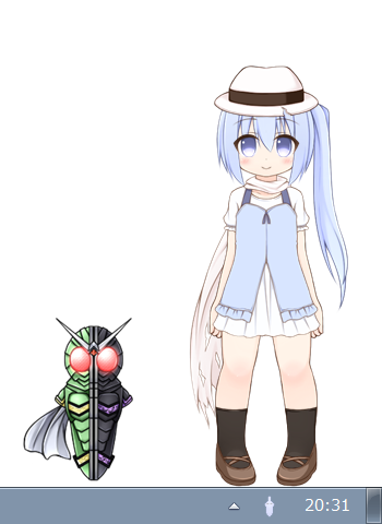 複眼の発光を仮実装。 