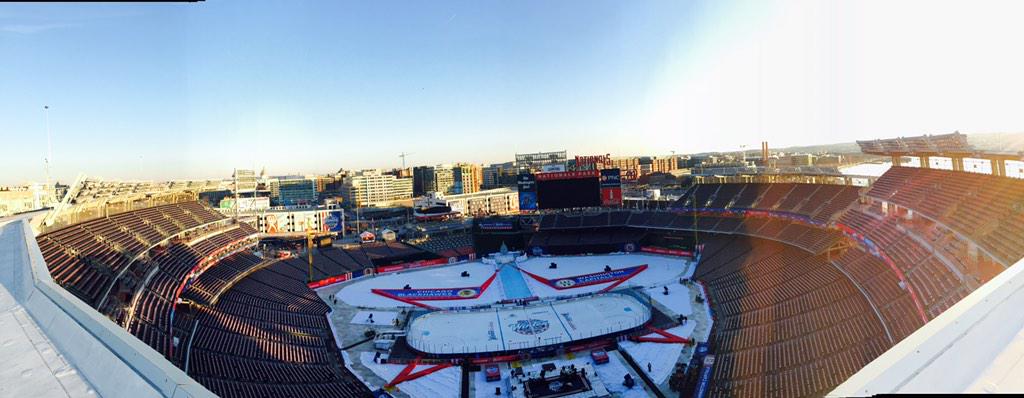 NHL's tweet image. Hey, is something happening @Nationals Park today? #WinterClassic