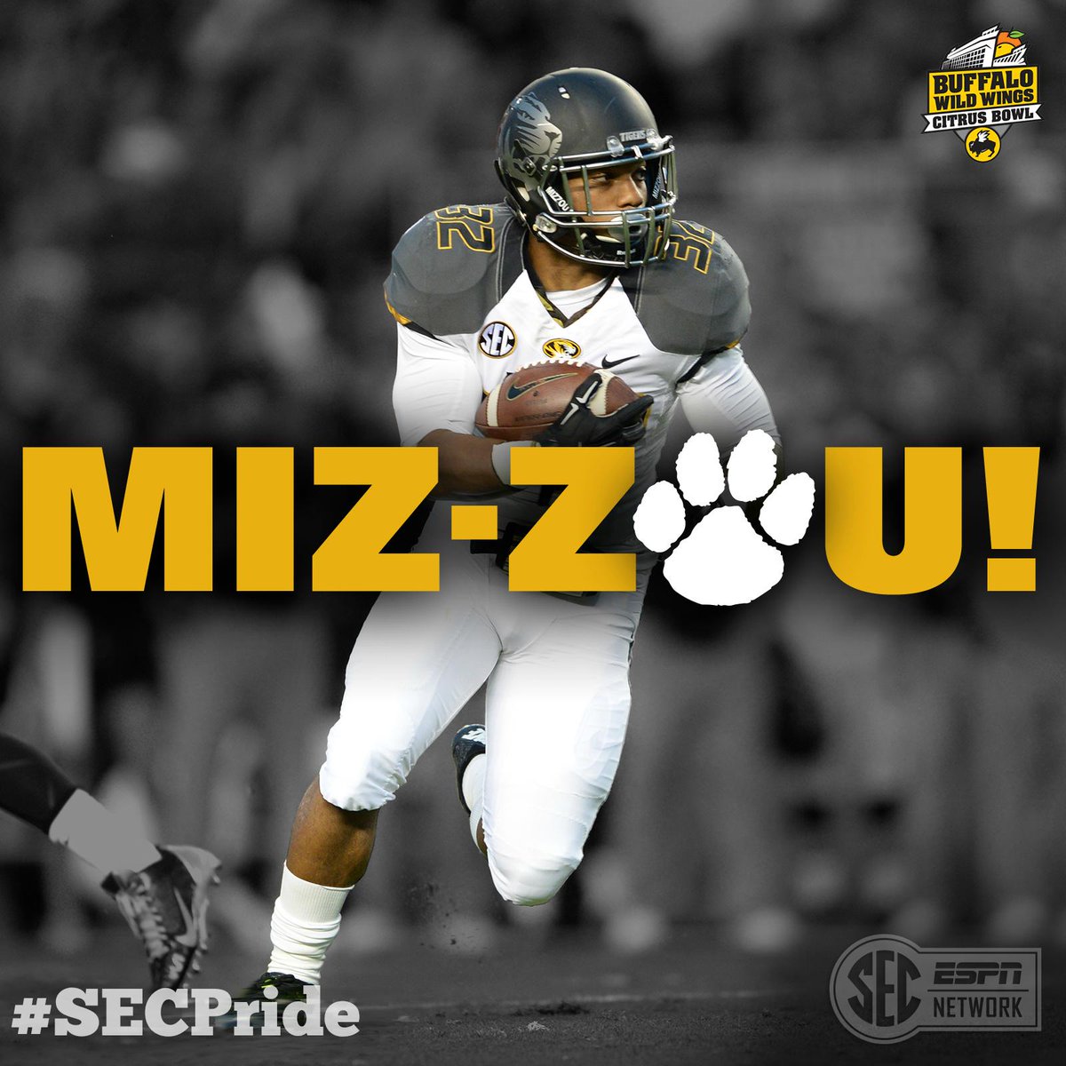 SECNetwork's tweet image. The Tigers take the #CitrusBowl!

#16 @MizzouFootball 33, #25 Minnesota 17. Mizzou rushes for a season high 337 yds.