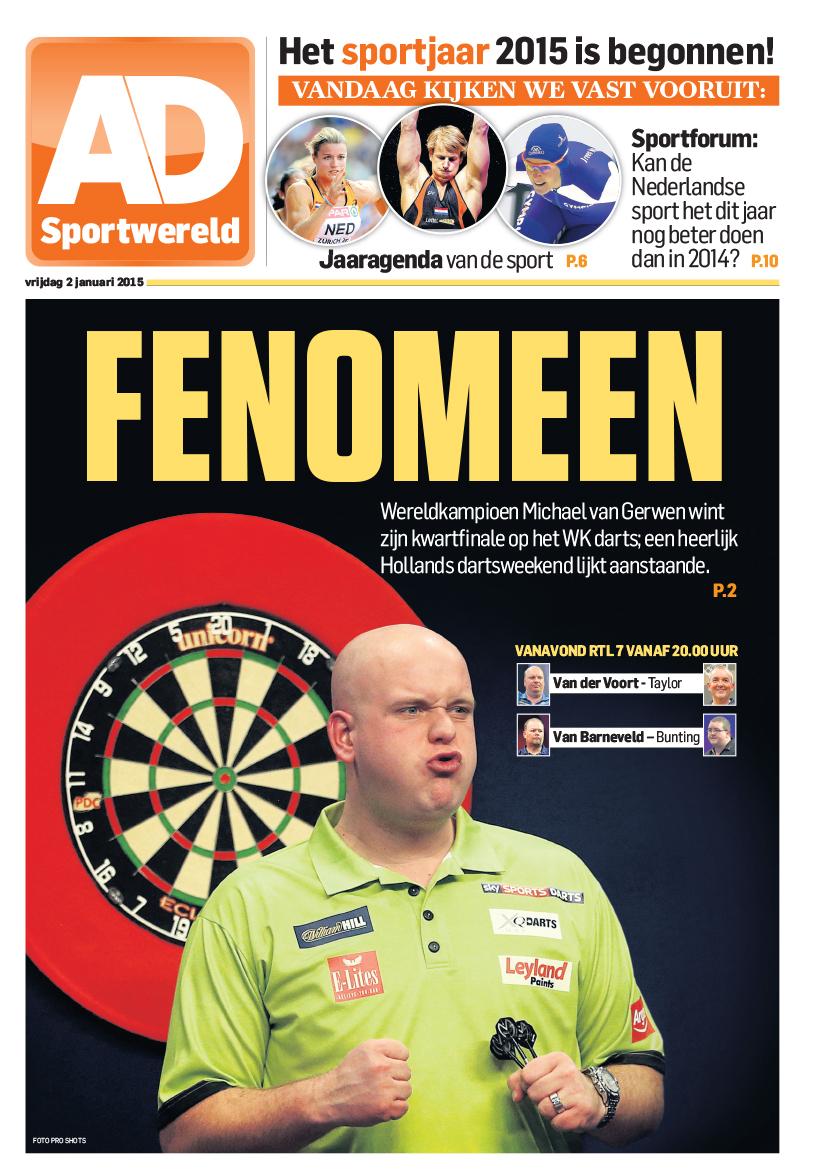 ADSportwereld's tweet photo. De eerste cover van AD Sportwereld in 2015! http://t.co/R5uR2kG7Un