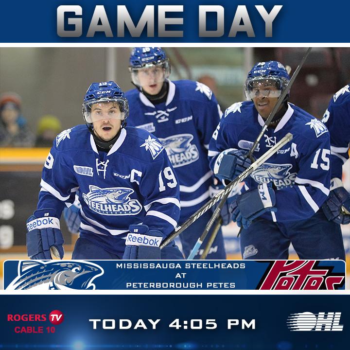 OHLSteelheads's tweet photo. The Steelheads take on the @PetesOHLhockey today at 4:05 pm - tune in to @RogersTVPeel #Cable10 to catch the action! http://t.co/oNONIMwuHR