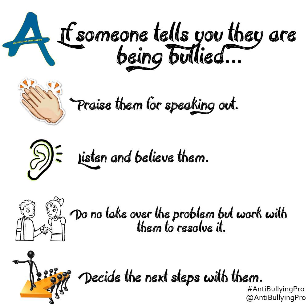 If someone tells you they are being bullied...