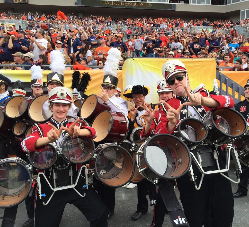 BrightsparkUS's tweet photo. The big #performance is minutes away! #marchingband #OutbackBowl #wisconsinfans http://t.co/mAjYbaFw7y