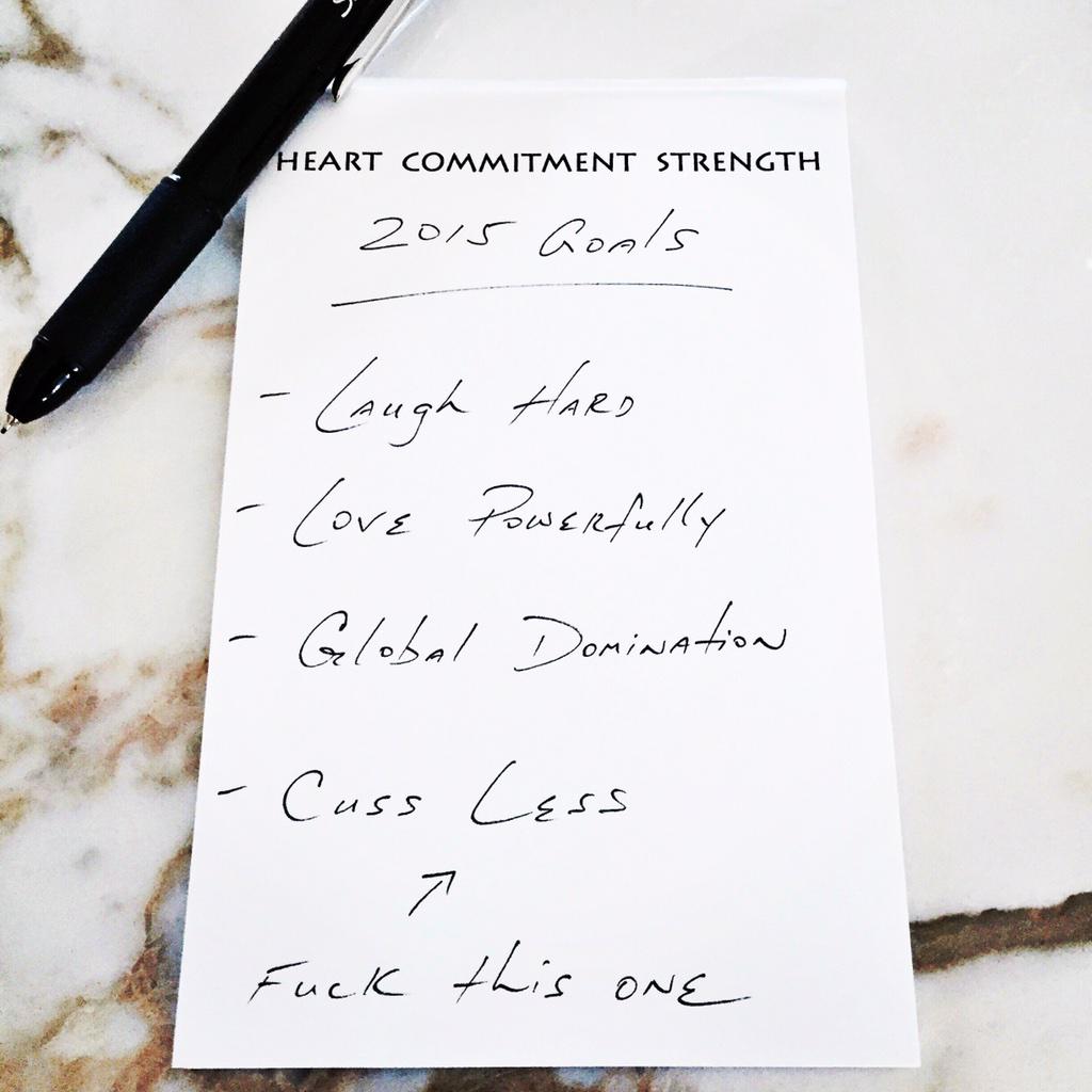 TheRock's tweet photo. Just wrote down my #2015Goals What's yours? #AintFeelingTheLastOneThough http://t.co/Cw8v5zIwgk