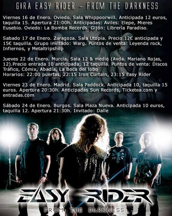 EASY RIDER - FROM THE DARKNESS TOUR 2015
¿TE LO VAS A PERDER? Compra tu entrada antes de que se agoten.