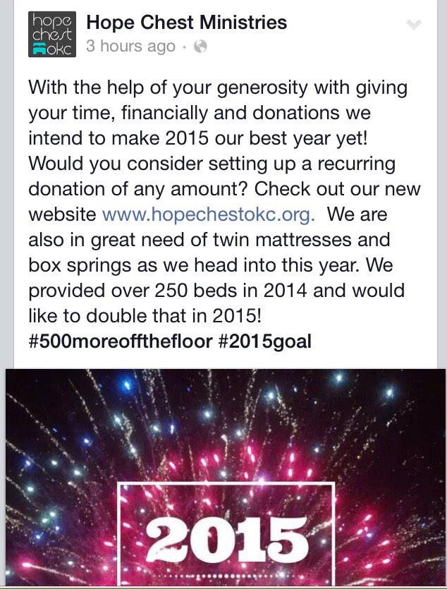 HopeChestOKC's tweet image. #needbeds