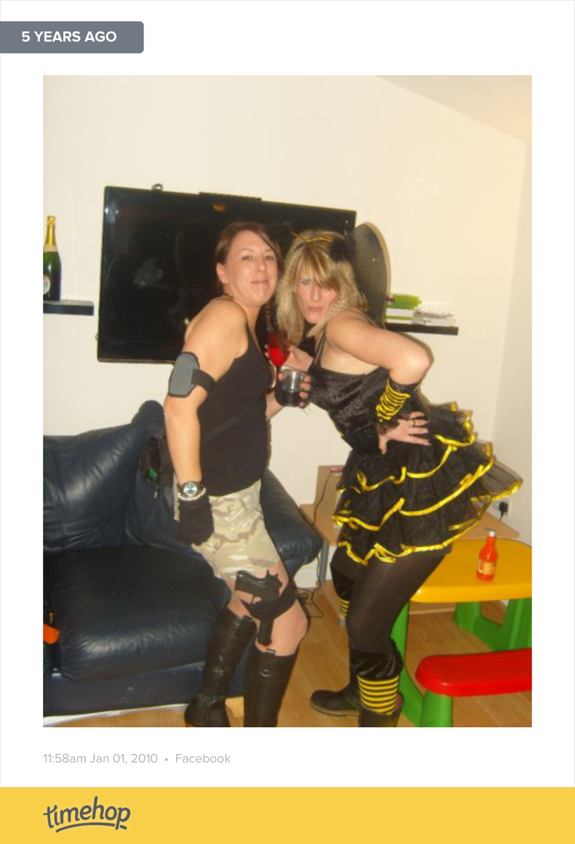 waz3675's tweet photo. Me and Ella NYE 5 yrs ago omg me with dark hair as Lara Croft!! http://t.co/o8nQoAmodI http://t.co/xOIyNgA2K8