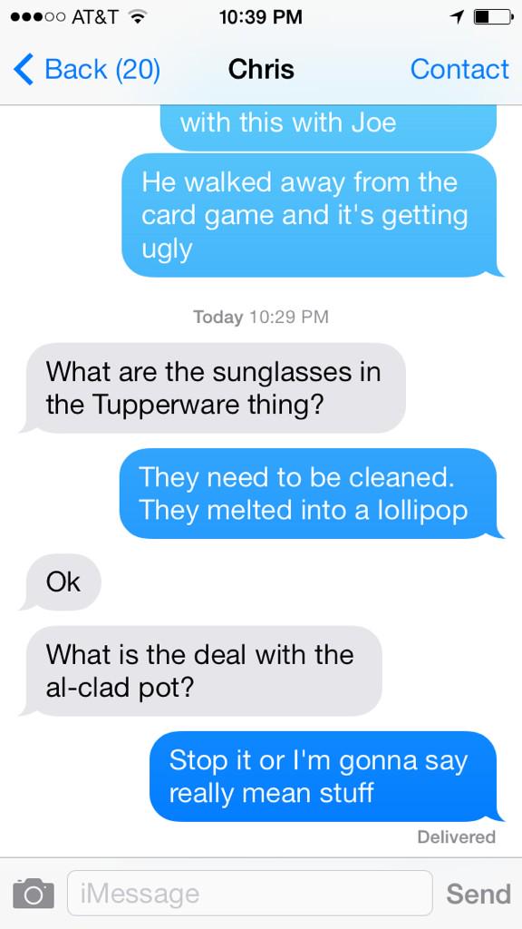 Kristenrx5150's tweet image. A legit sign I'm over the inlaw invasion &amp;amp; their ✈️ home can't come soon enough. My texts w/husband ... #ivelostit