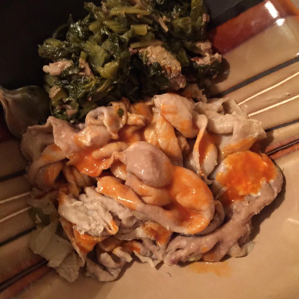 Chykalet's tweet image. Finally🙌 #Chitterlings #Greens