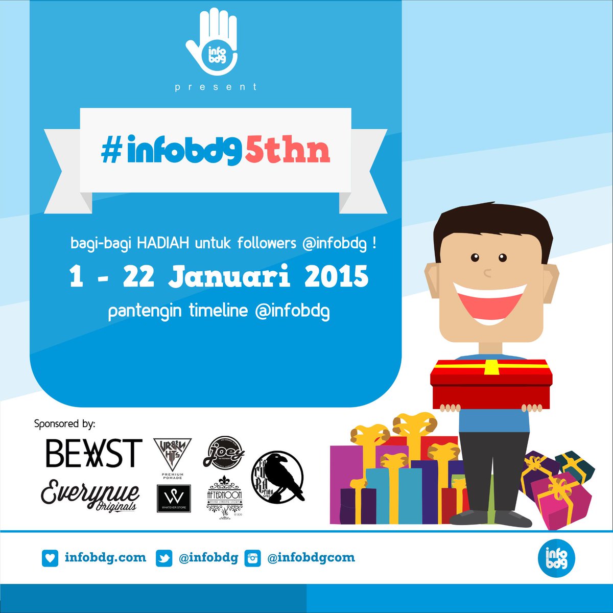 infobdg's tweet photo. Taruwit, mau dapetin hadiah dari @unclebenID @WhateverRestore @ImaBEVST? Yuk, siap-siap ikutan #infoBDG5Thn http://t.co/RUse8SXOrv