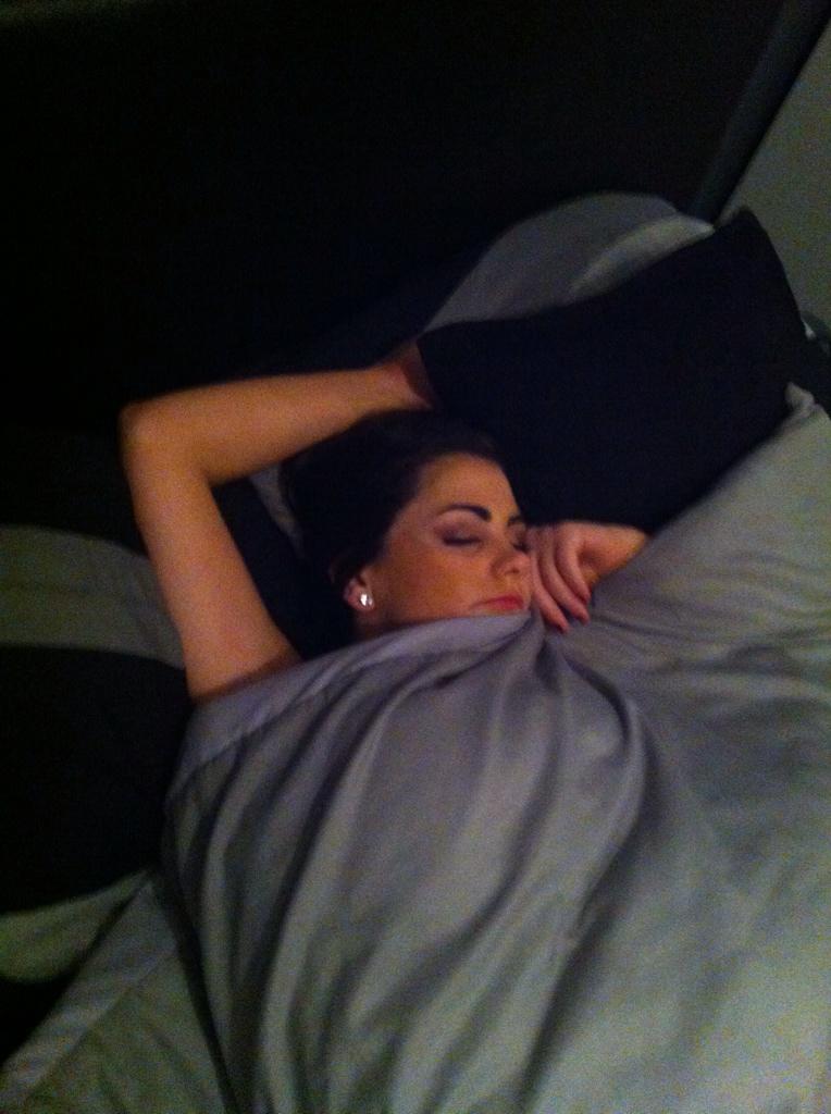 OdhranBradley's tweet photo. Heading to work and sleeping beauty lying snoring with full make up on :( @DanielleDuffin #depressingstuff http://t.co/iJxdwJZr01