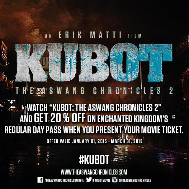 KubotMovie's tweet photo. Natago nyo ba ang mga #Kubot tickets nyo? Magagamit nyo yan para sa 20% off sa Regular Day Pass sa Enchanted Kingdom! http://t.co/hKuTaPr9rX