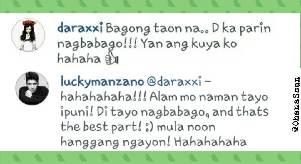 OhanaSsan's tweet photo. [IG + Trans] Dara liked &amp; left a comment on her Kuya Luis' pic on IG. The latter also replied. So funny. 😂😂👍👍 #LuiSan http://t.co/S3VpXgiEVN