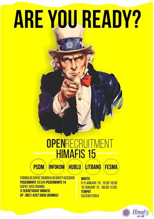 OPEN RECRUITMENT 4 Hari lagi! :)