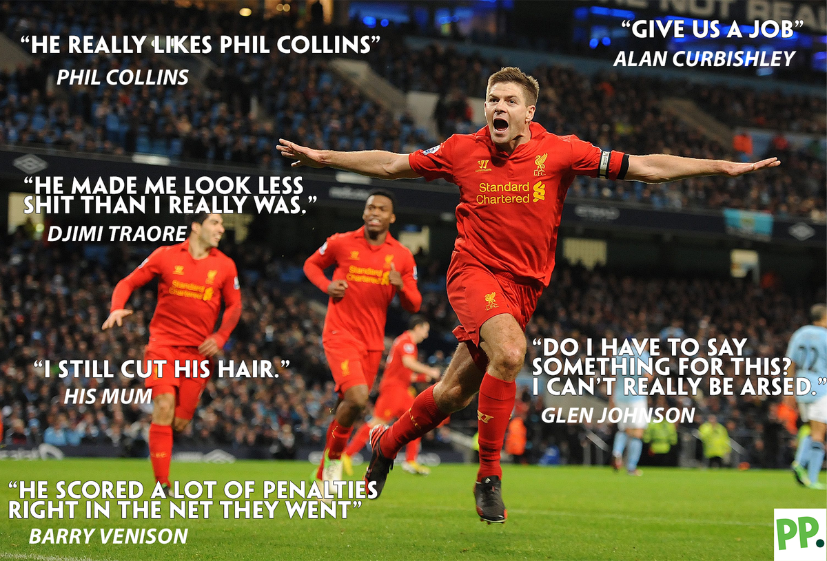 paddypower's tweet photo. People have been lining up to pay tribute to Steven #Gerrard. #CaptainFantastic http://t.co/Q36YAdcA5i