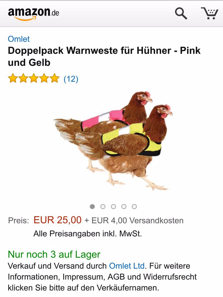 Omlet Doppelpack Warnweste für Hühner - Pink und Gelb 