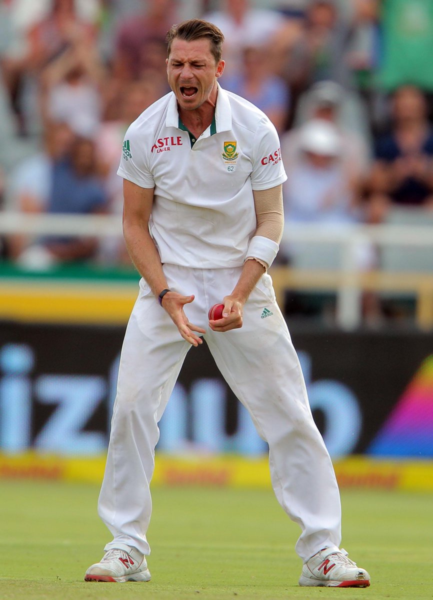ProteasMenCSA's tweet photo. Congrats @dalesteyn62 on surpassing Makhaya Ntini's record &amp; becoming SA's 2nd highest Test wicket taker (391 wkts). http://t.co/oVeRZr3p01
