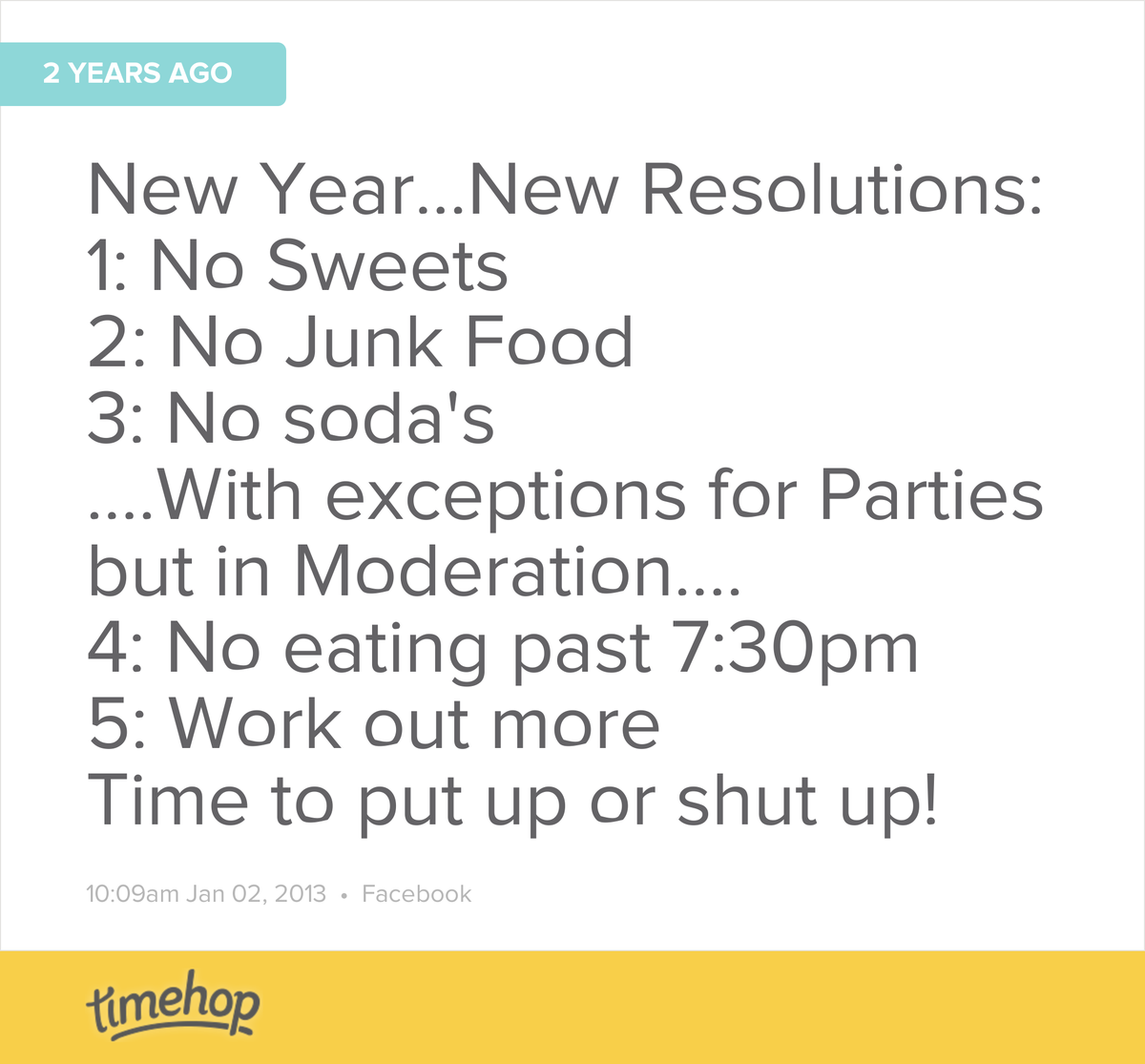 jayrie1987's tweet photo. Let's hope this year's resolution sticks.. http://t.co/b54F1vCcKU http://t.co/kWeE5rFARF