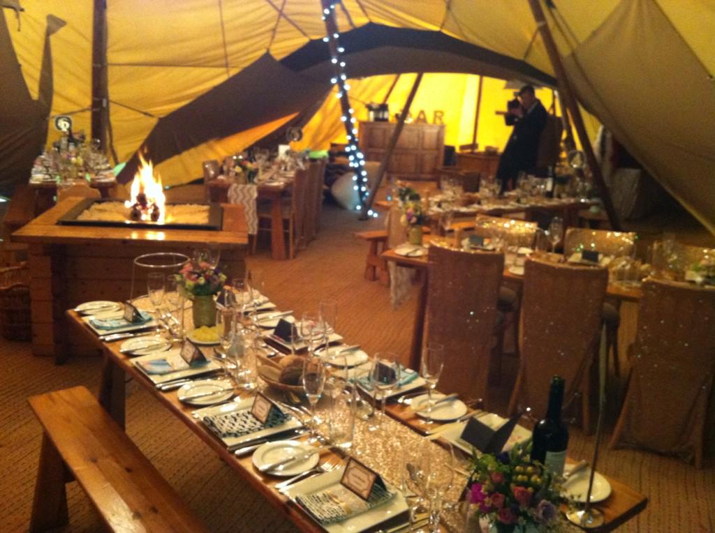 Whitescatering's tweet photo. What a wedding ! Stunning @BWTents Tipi Marquee at @BoxtedHall Estate #roaringlogfire #tipiwedding #suffolkwedding http://t.co/YeNmeH91rR
