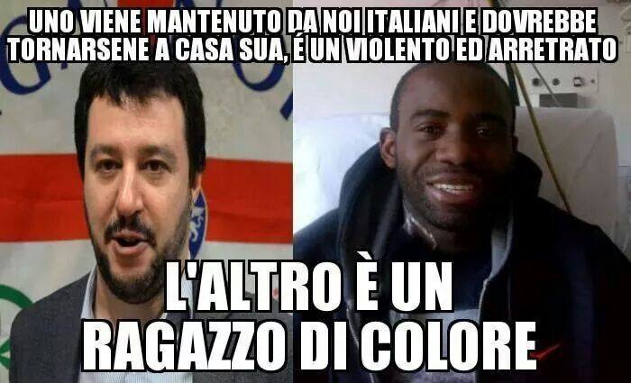 #Salvini è un #razzista che manteniamo da anni,e ci costa una barca di soldi.L'altro è uno di noi,un essere umano.