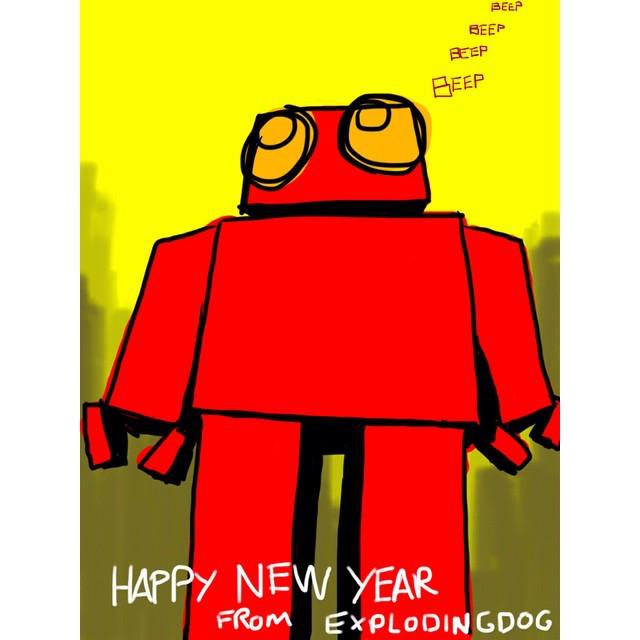 Otherbots's tweet image. #Happynewyear #redrobot #robot #celebrate #explodingdog by explodingdog_unofficial