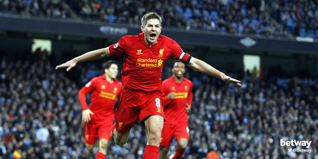 betway's tweet photo. Steven Gerrard Liverpool career:

17 Seasons
697 Games
180 Goals
10 Trophies
#LFCicon #Gerrard #gerrardmemories #LFC http://t.co/fZeUBDZGDB