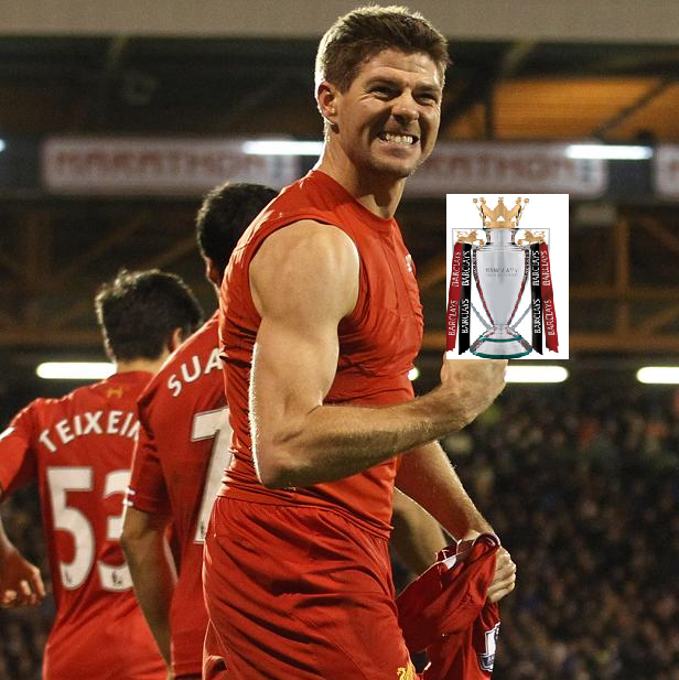 LADSoccerBants's tweet photo. Great to see Gerrard holding his premier league trophy. Joking because he doesn't actually have one get it? http://t.co/0DUfGcLSQK
